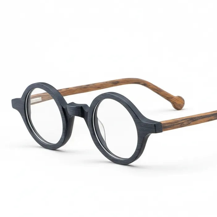 Retro Round Eyeglass Frame with Spring Hinges - Model 5802