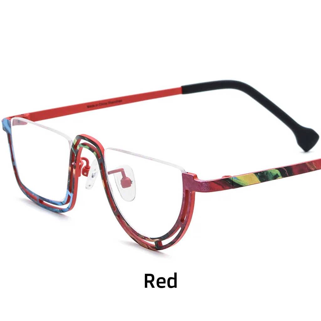 Titanium Semi-Rimless Square Optical Frames – Mosaic Colors