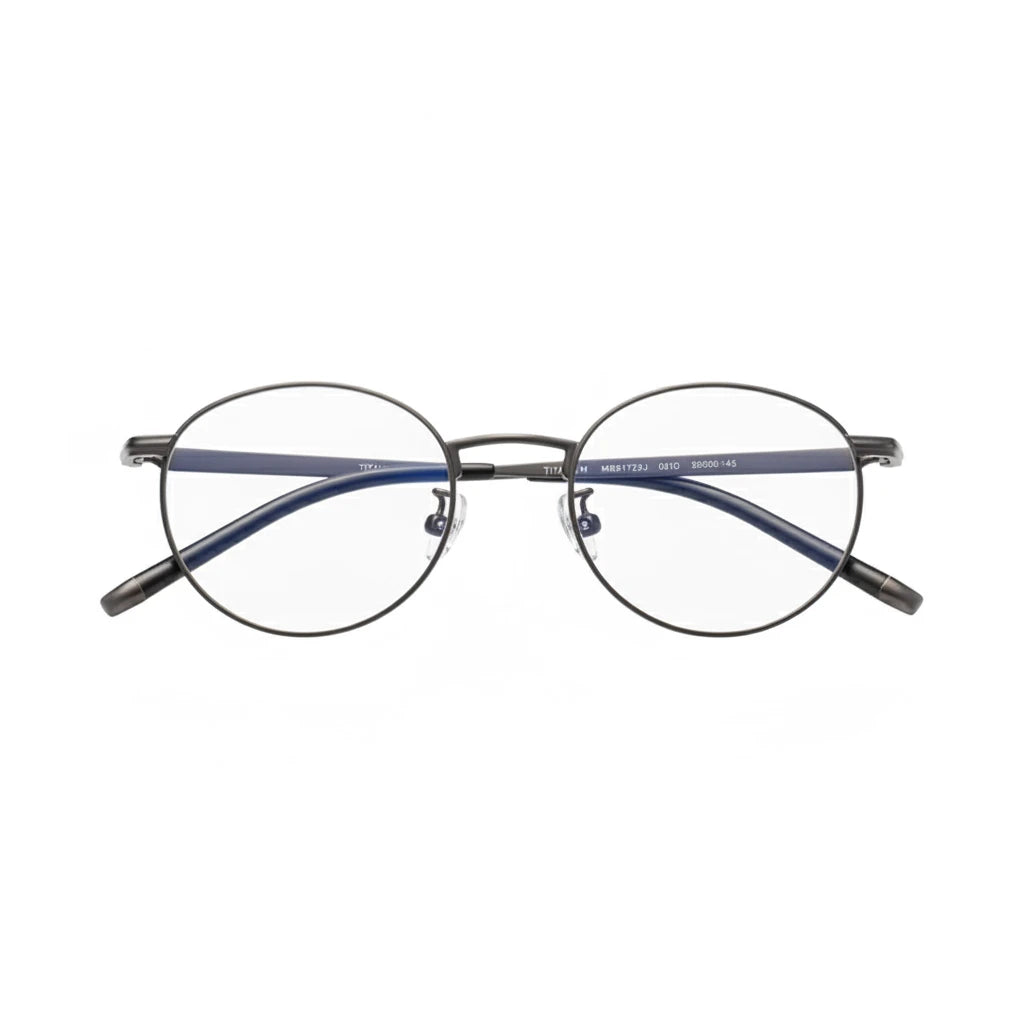 Ultra Light Titanium Round Eyeglass Frame - Anti Blue Light