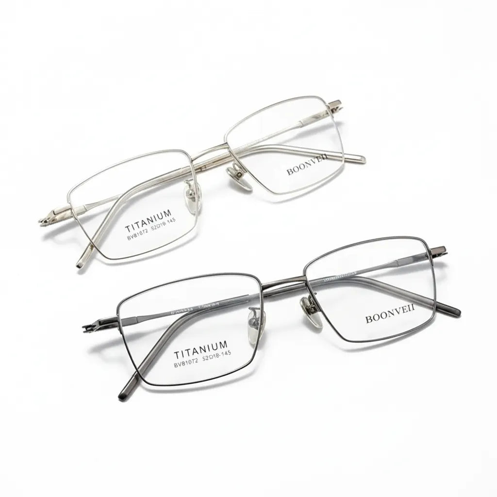 Ultra Light 8g Titanium Half-Frame Eyeglasses - Optical Prescription Frames