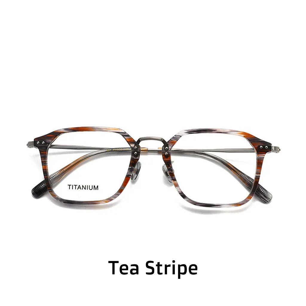 Titanium Square Optical Frames – Vintage Engraved Unisex