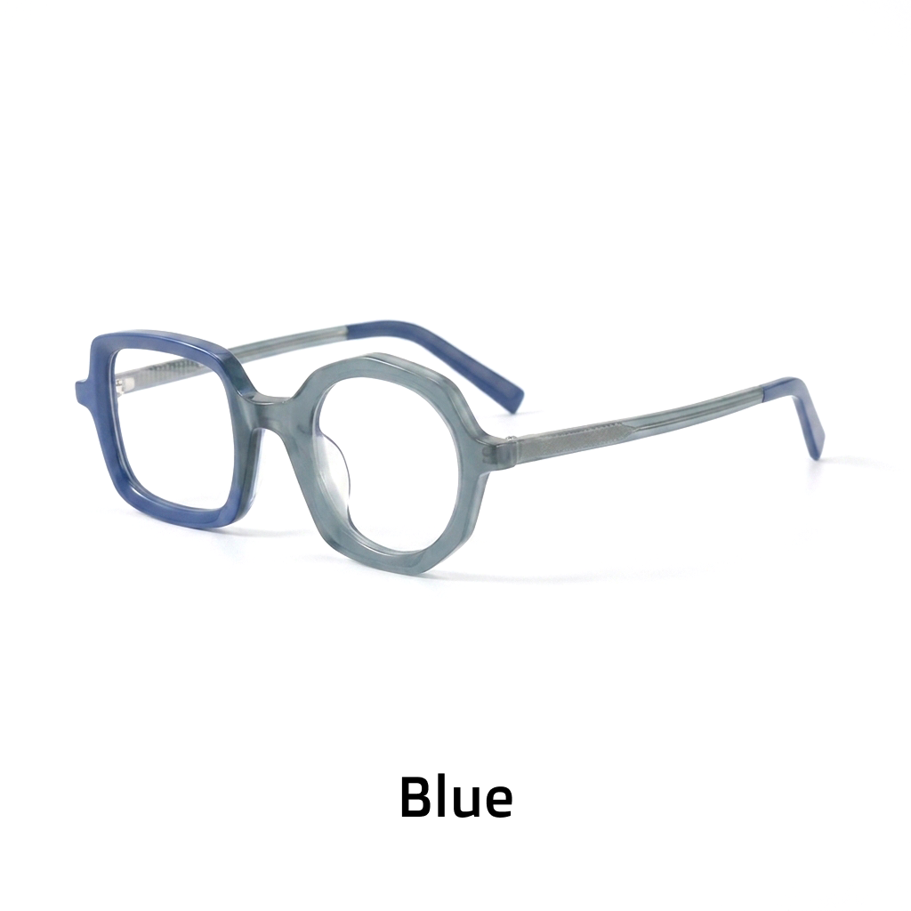 Nischenfarbe quadratischer Brillenrahmen Designer kleiner runder Rahmen Retro literarische Mode Persönlichkeit Korrektionsbrille dicker Rahmen