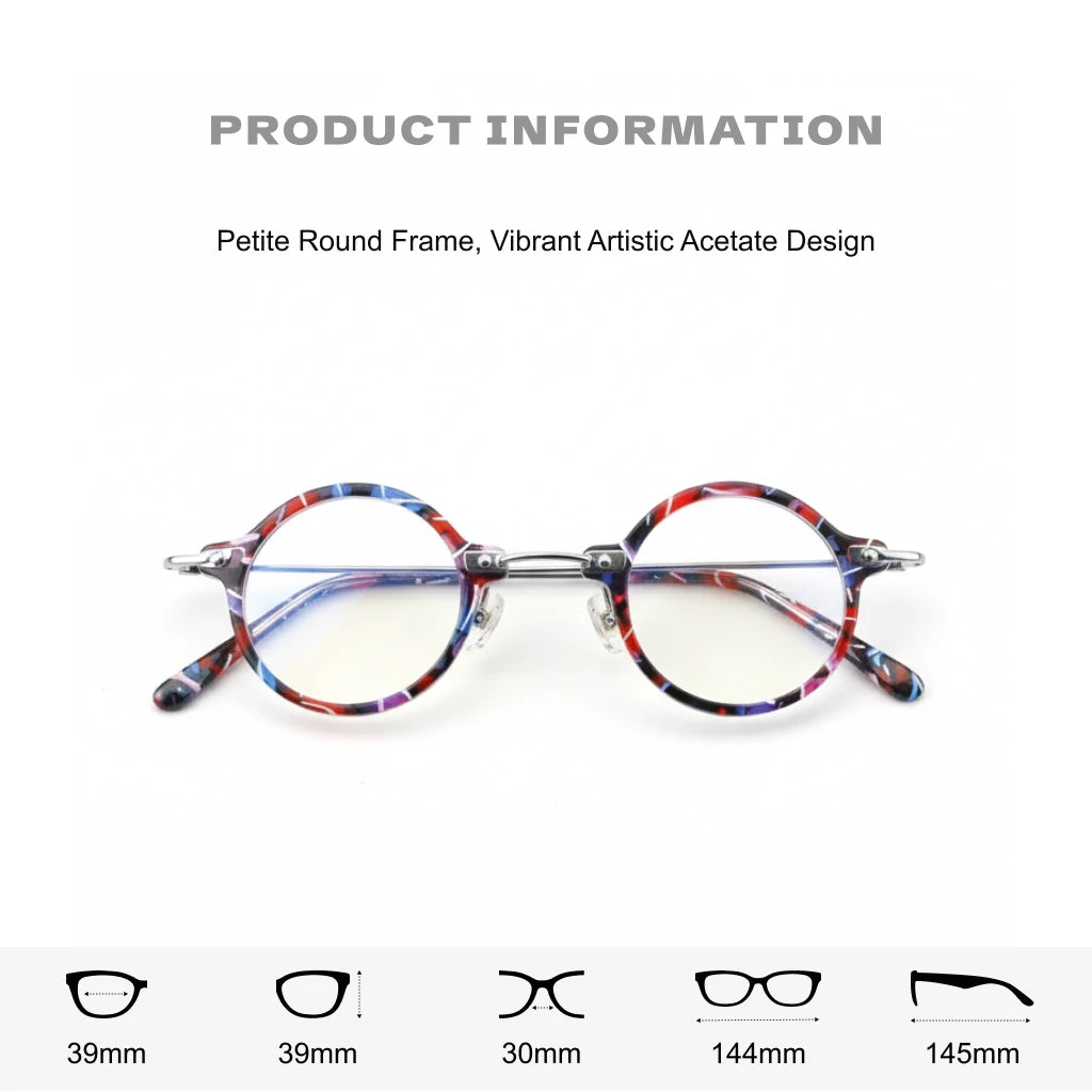 Retro Round Metal Eyeglass Frames - Lightweight Optical Prescription Glasses