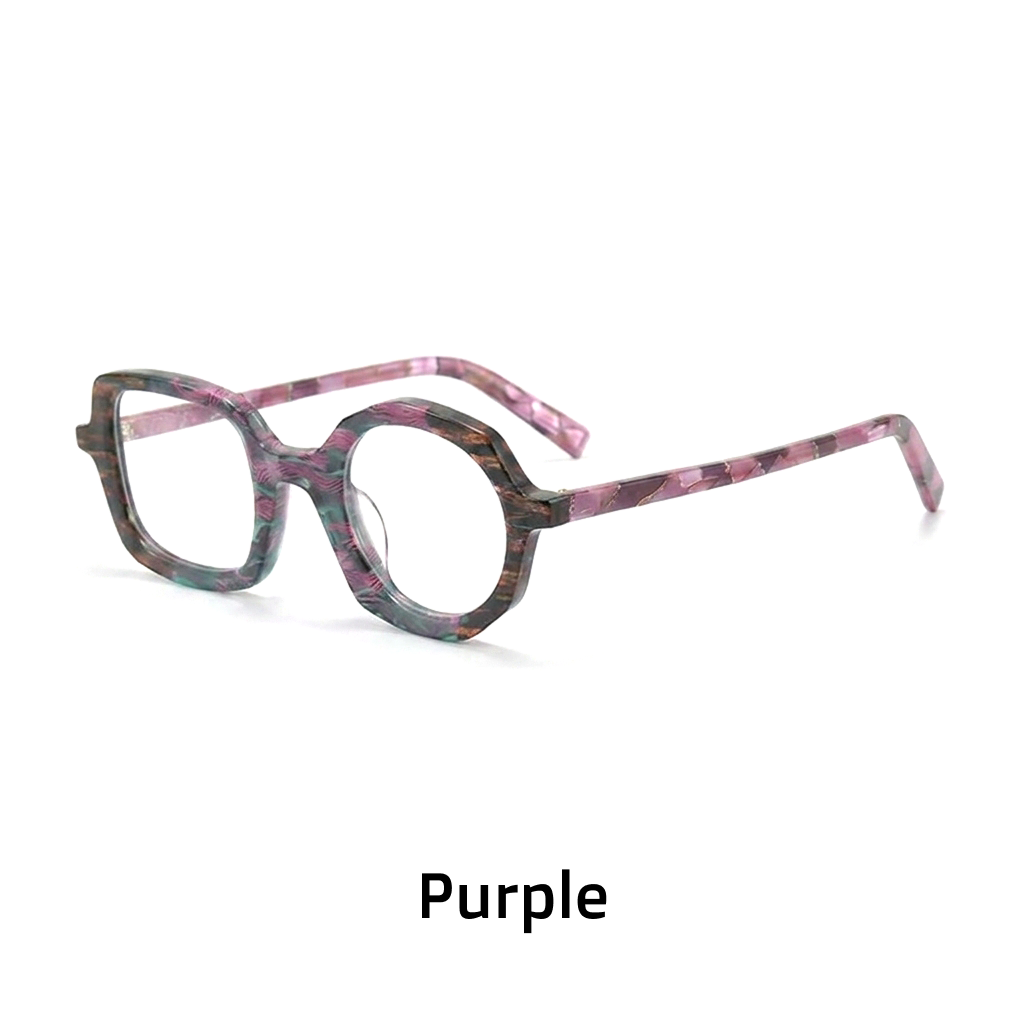 Nischenfarbe quadratischer Brillenrahmen Designer kleiner runder Rahmen Retro literarische Mode Persönlichkeit Korrektionsbrille dicker Rahmen