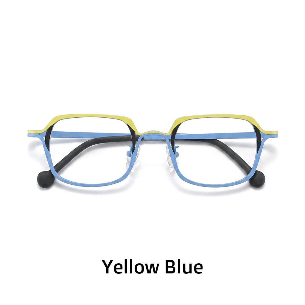 Two-Tone Titanium Square Optical Frames