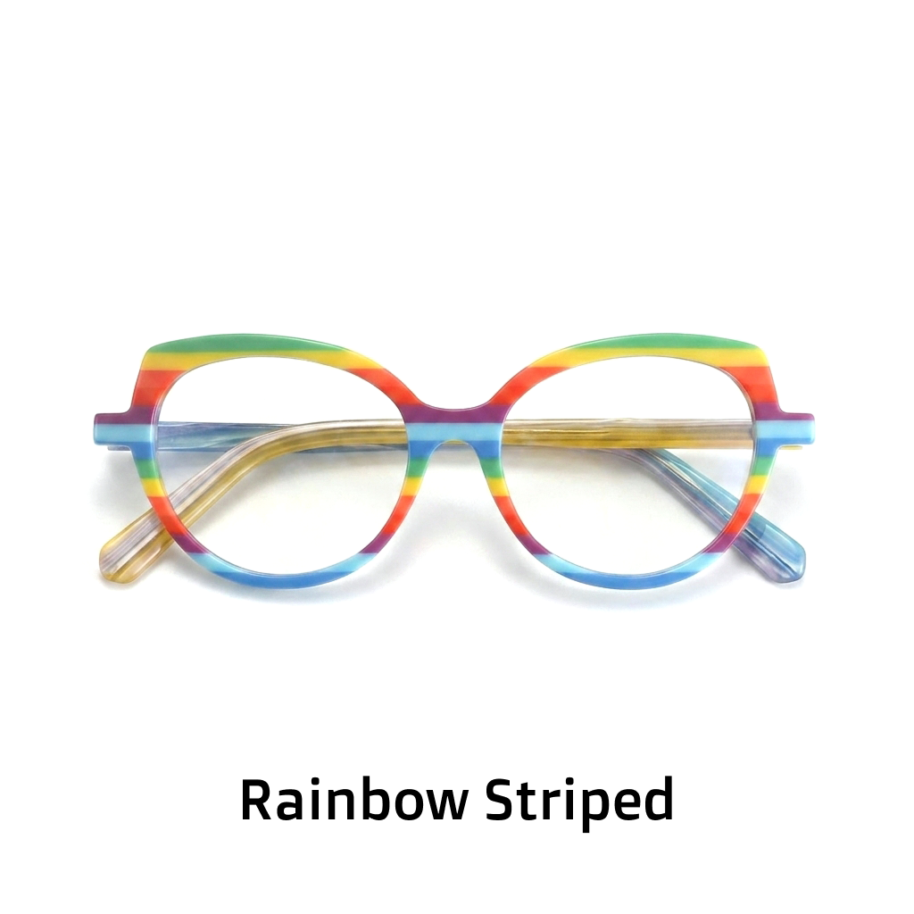Cat-Eye Patchwork Optical Glasses Frame