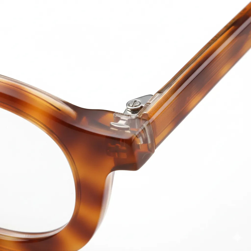 Retro Round Acetate Eyeglasses - Unisex Optical Prescription Frames