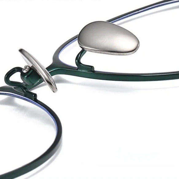 Retro Oval Titanium Eyeglass Frame - Ultra Light Prescription Ready