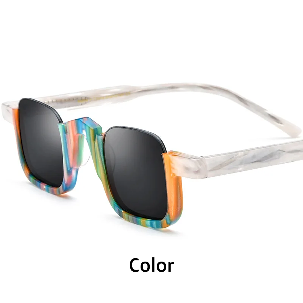 Rectangle Polarized Sunglasses – UV400 Acetate Frame