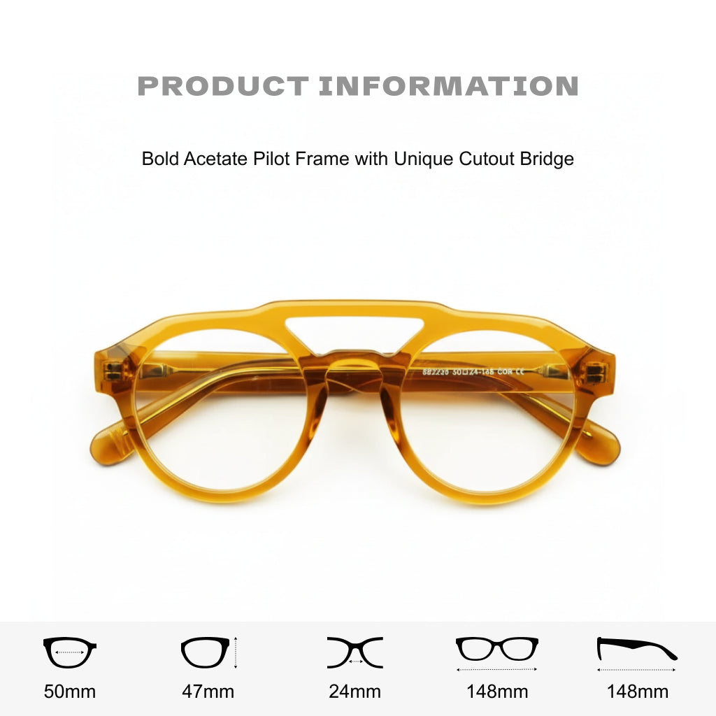 Double Beam Acetate Eyeglasses - Retro Optical Frames Model 2239