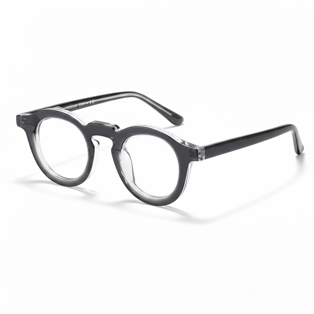 Retro Round Eyeglasses - Panel Splicing Optical Frame