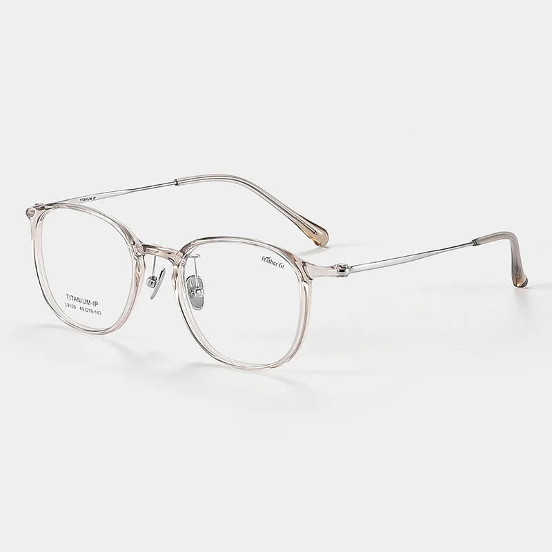 Retro Oval Titanium Eyeglasses Frame - Unisex Prescription Glasses 9109