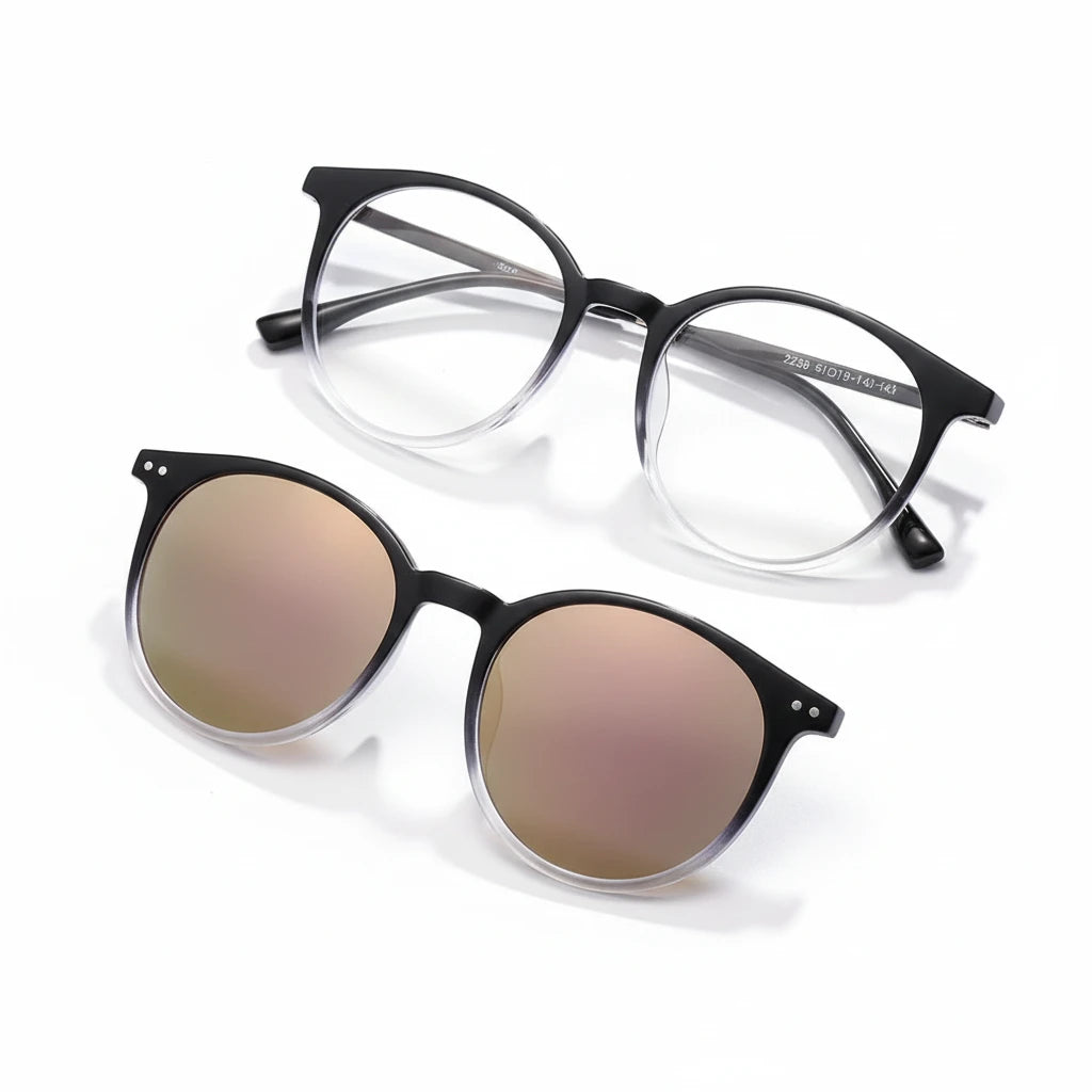 Retro Round Polarized Magnetic Sunglasses for Women