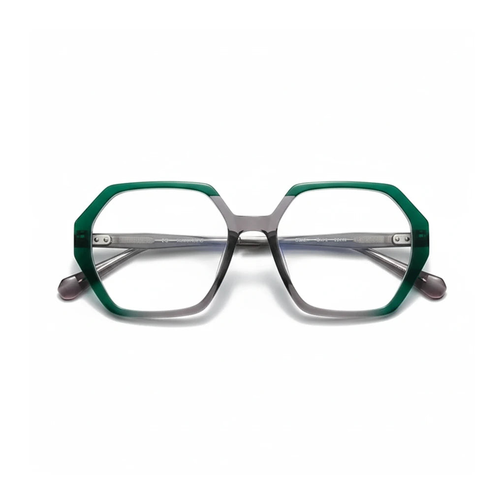 Ultra-Light Titanium Polygonal Eyeglass Frame for Women - Model 57025