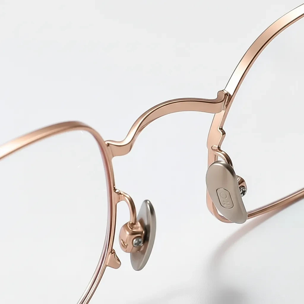 Retro Polygonal Titanium Eyeglass Frame - Unisex Optical Prescription Glasses