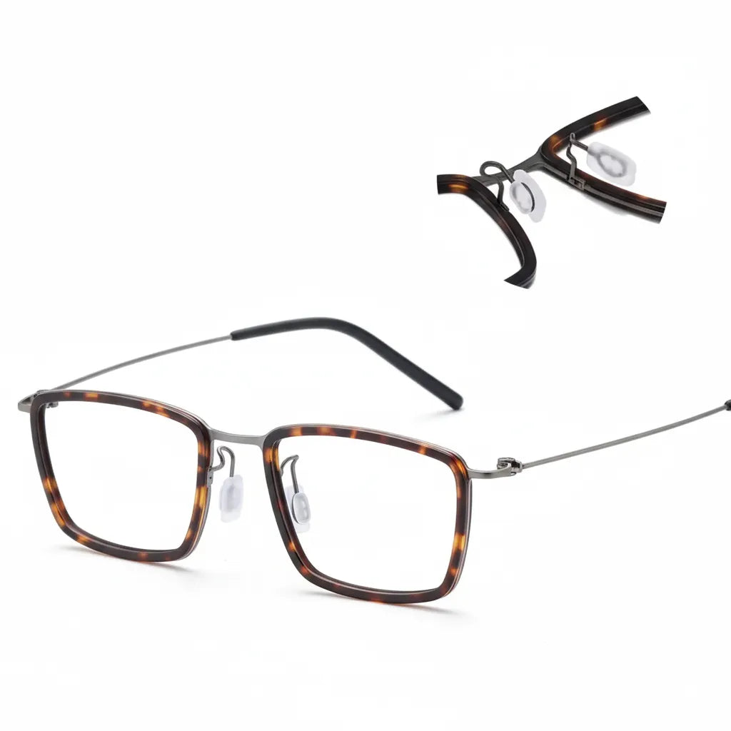 Ultra Light Titanium Eyeglass Frame - Anti Blue Light Square Optical Glasses