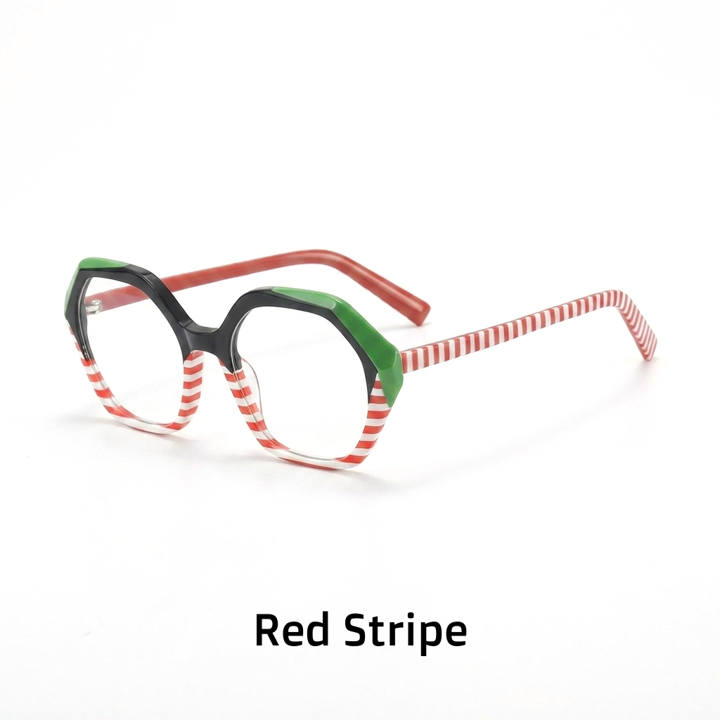 Acetate Square Optical Frames – Unisex Retro Color Block Eyeglasses