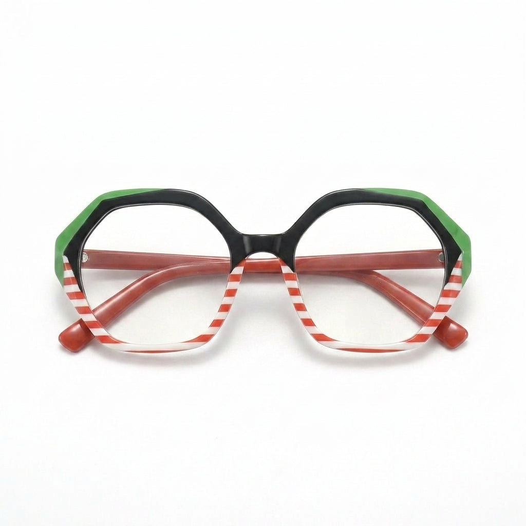 Acetate Square Optical Frames – Unisex Retro Color Block Eyeglasses