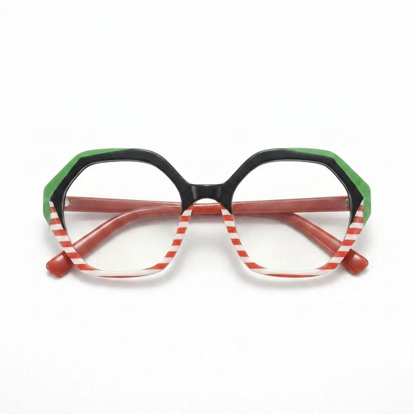 Acetate Square Optical Frames – Unisex Retro Color Block Eyeglasses