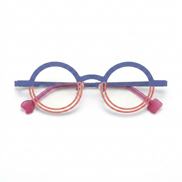 Two-Tone Titanium Round Optical Frames – Retro Unisex