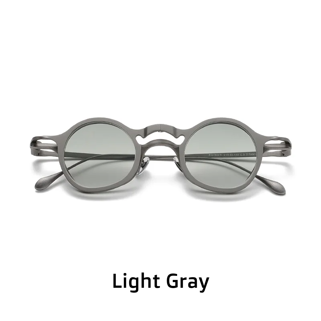Titanium Round Optical Frames with Magnetic Clip-On Sunglasses – Unisex