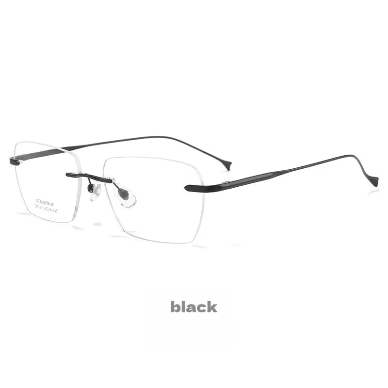 Pure Titanium Frameless Eyeglasses - Ultra Light Polygonal Optical Frames