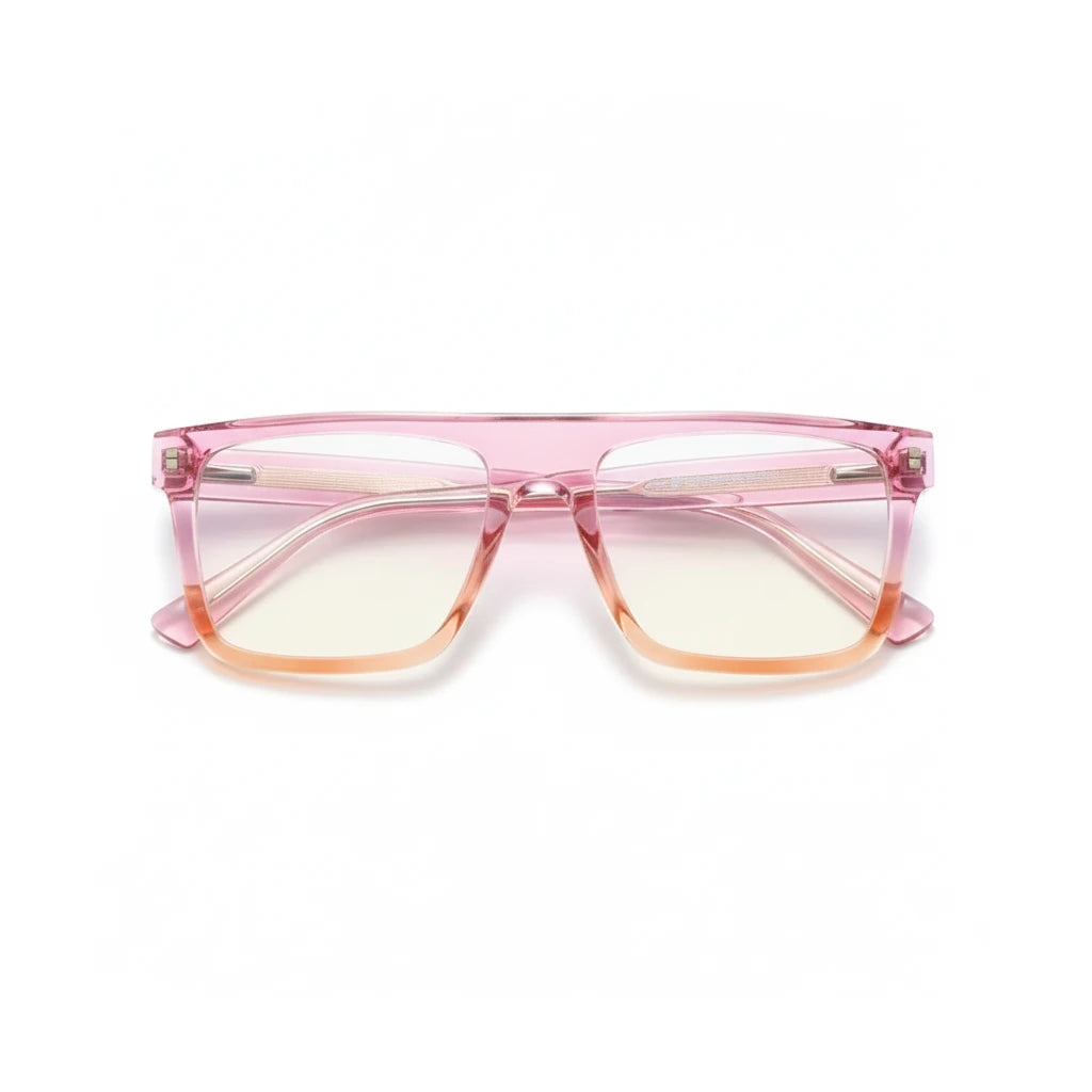 TR90 Retro Square Gradient Glasses Frame - Anti Blue Light