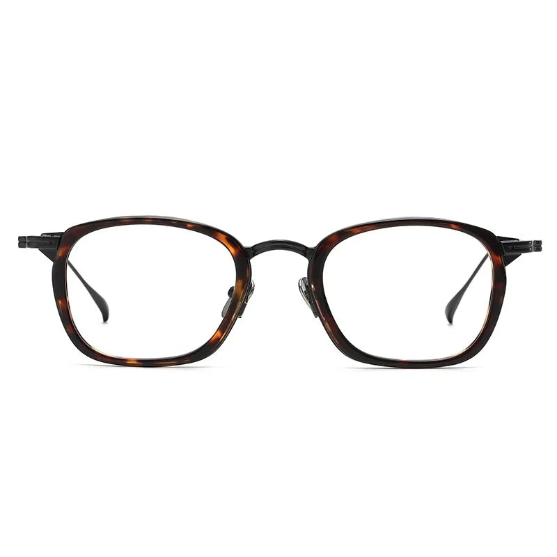 Retro Polygonal Titanium Eyeglass Frame - Anti Blue Light Optical