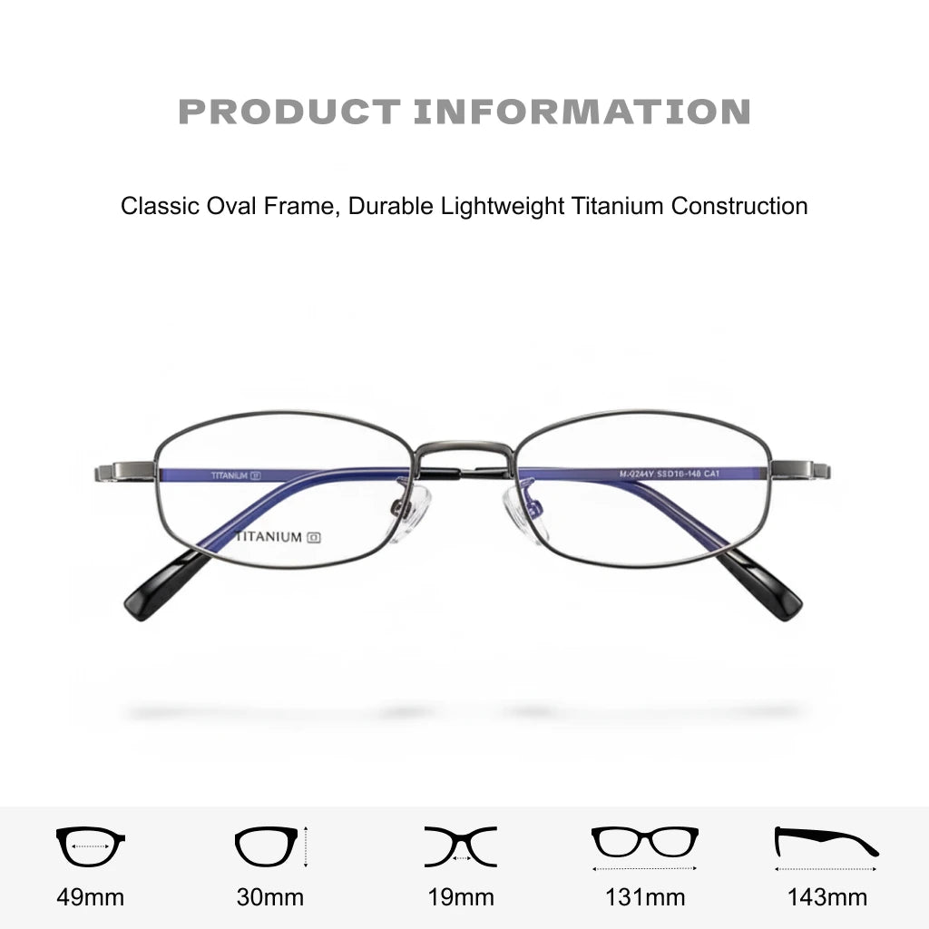 Titanium Optical Glasses Frame G2449 - Lightweight Unisex Prescription Eyewear