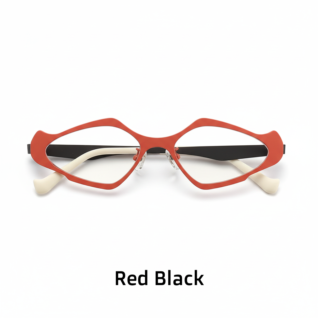 Titanium Cat Eye Polygon Eyeglass Frames