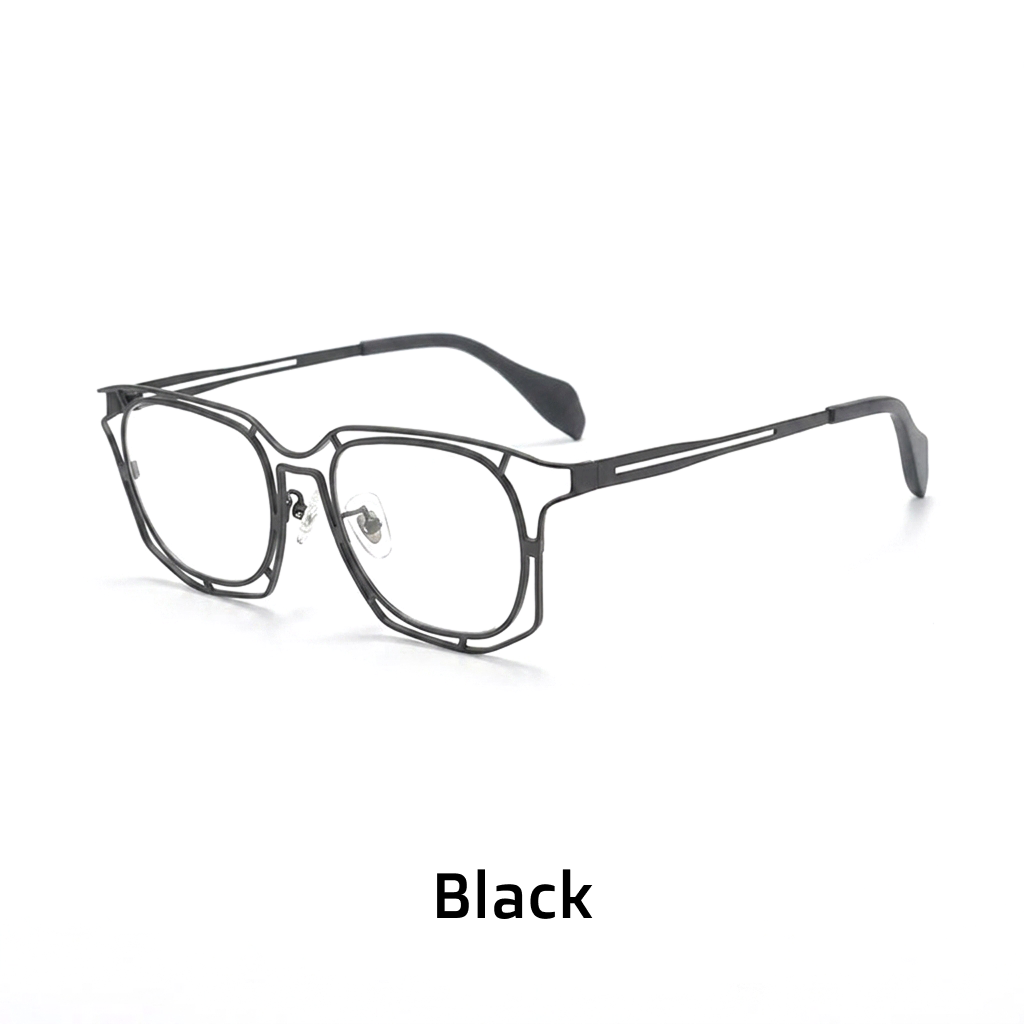 Monture de lunettes de myopie carrée en pur titane ultra-léger de couleur, lunettes optiques rétro à grande monture personnalisées et tendance