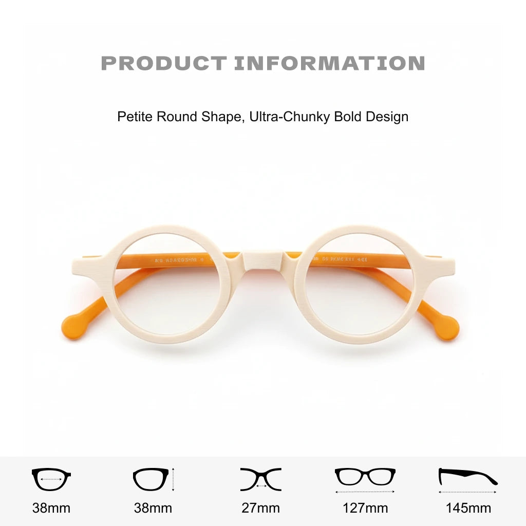 Retro Round Eyeglass Frame with Spring Hinges - Model 5802
