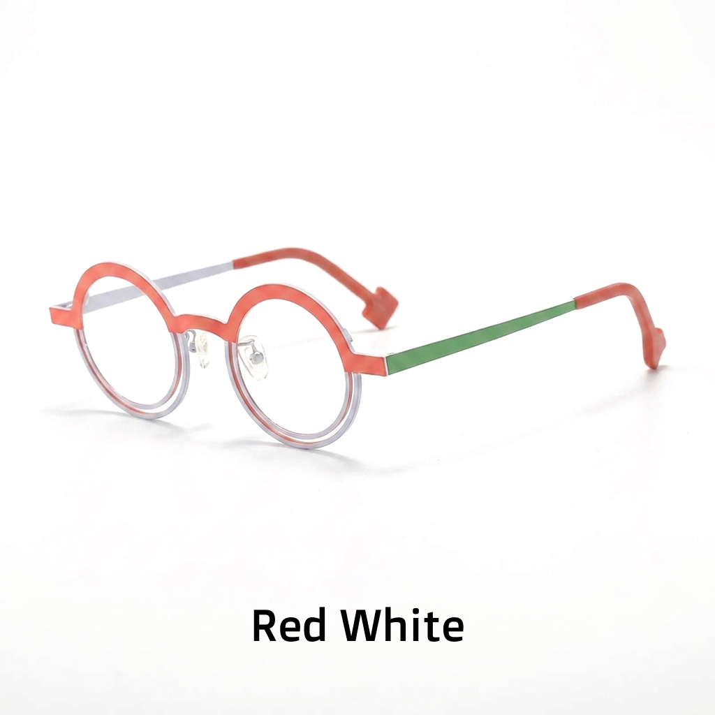 Two-Tone Titanium Round Optical Frames – Retro Unisex