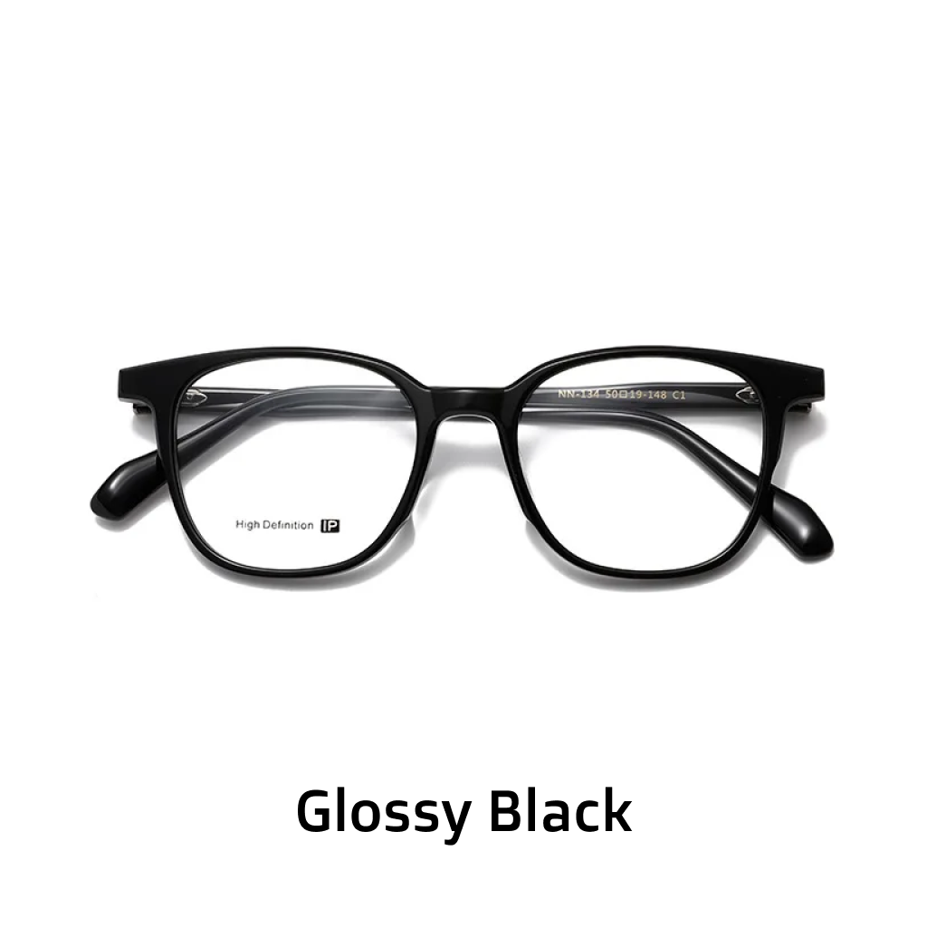 Small Square Acetate Optical Glasses Frame – Retro Tortoiseshell & Transparent Unisex