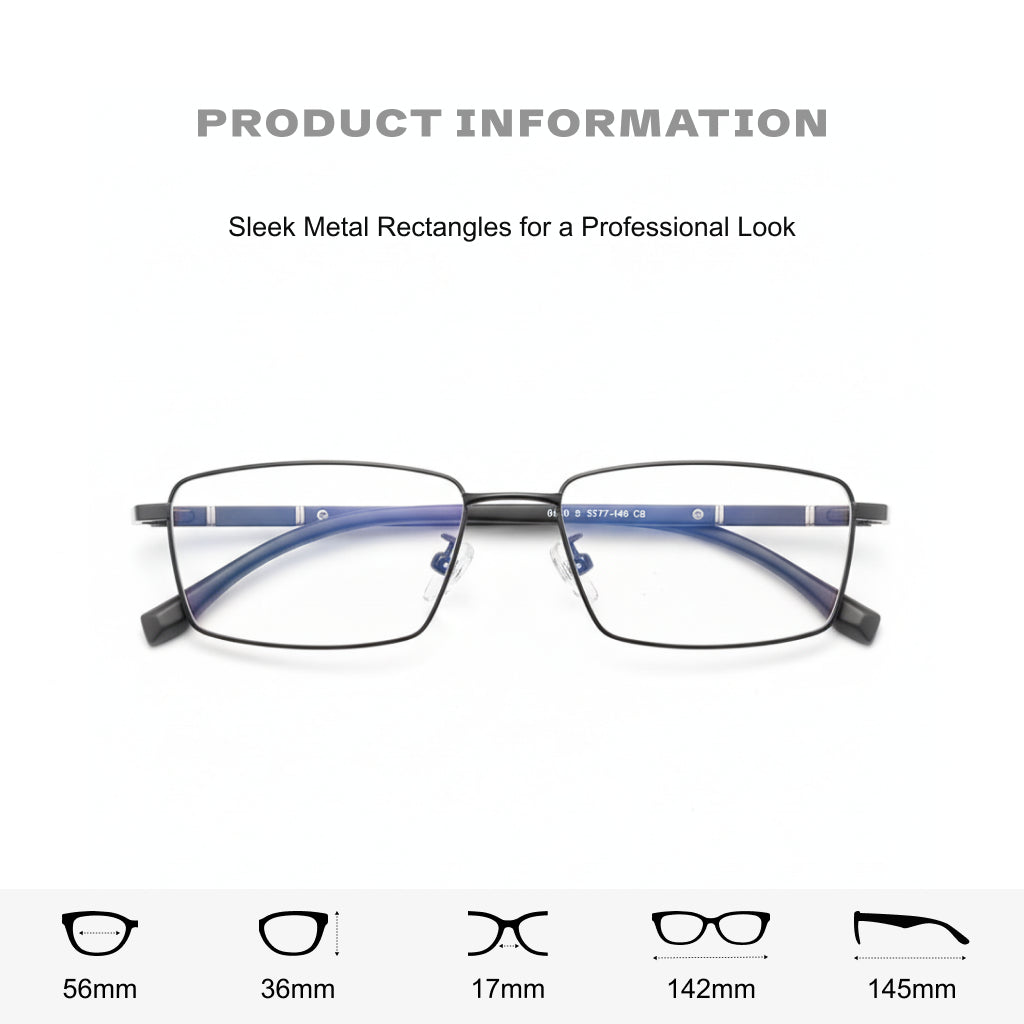 Ultra-Light Alloy Eyeglass Frame Model 8319 for Men