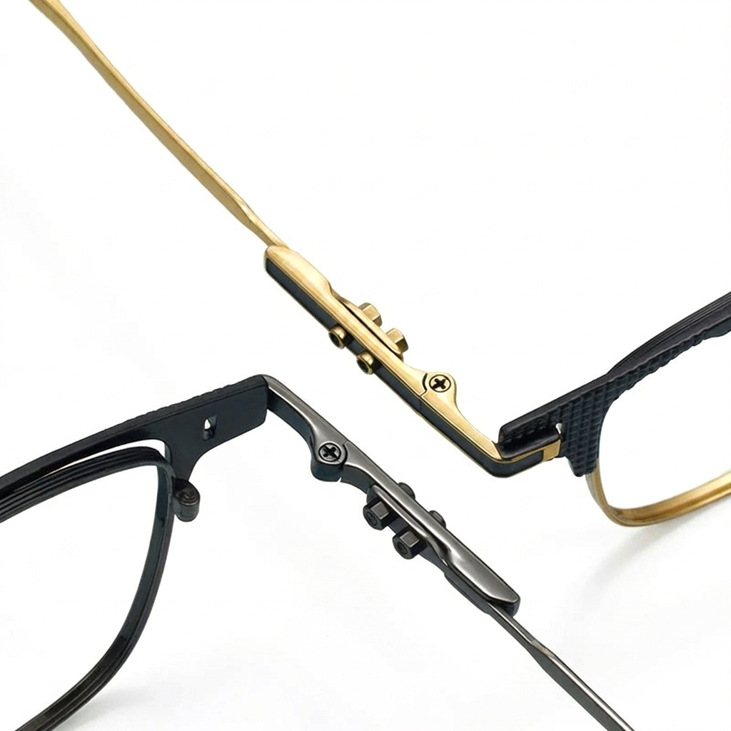 Wide Frame Titanium Retro Business Eyeglasses