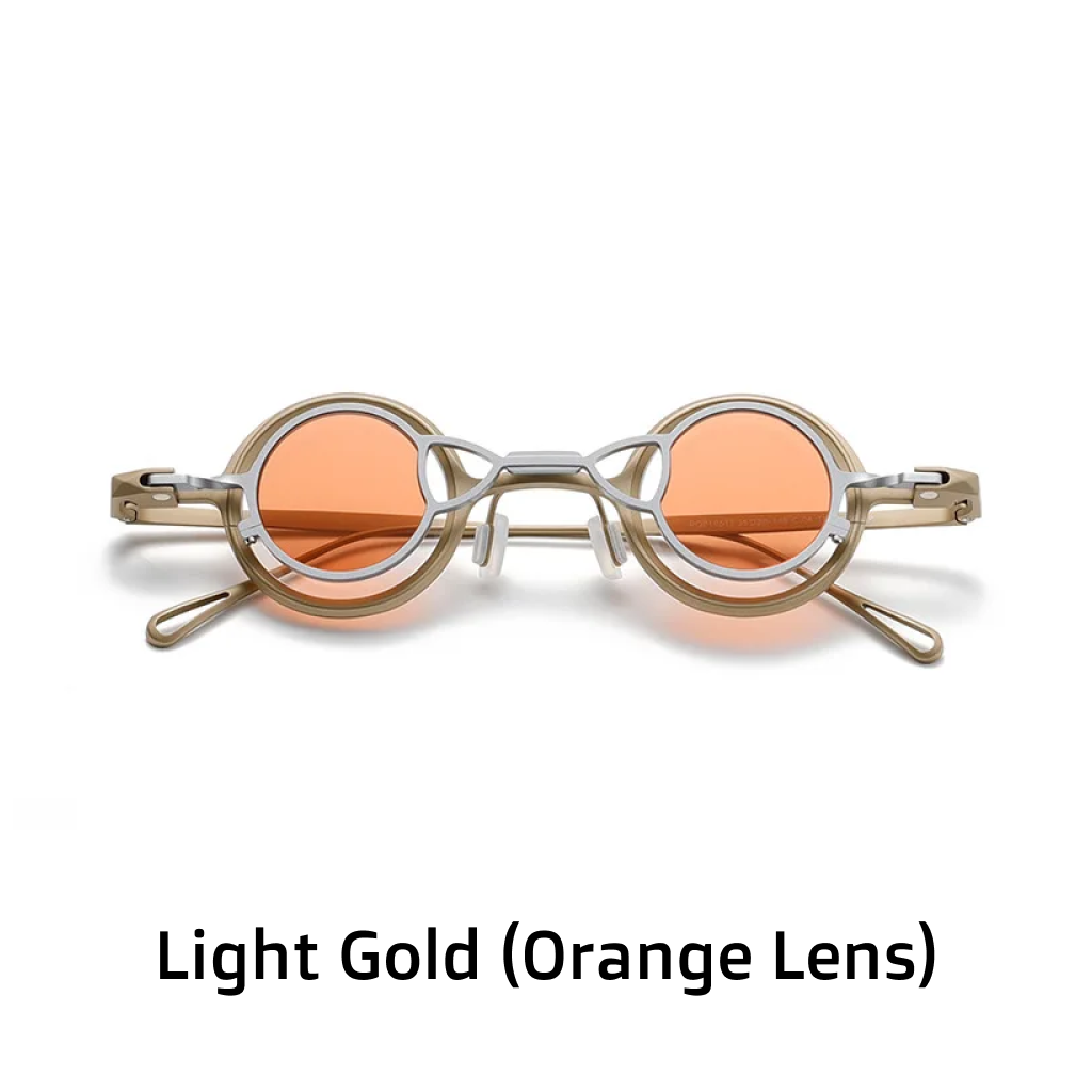 Titanium Optical Frame with Magnetic Polarized Clip-On — Round