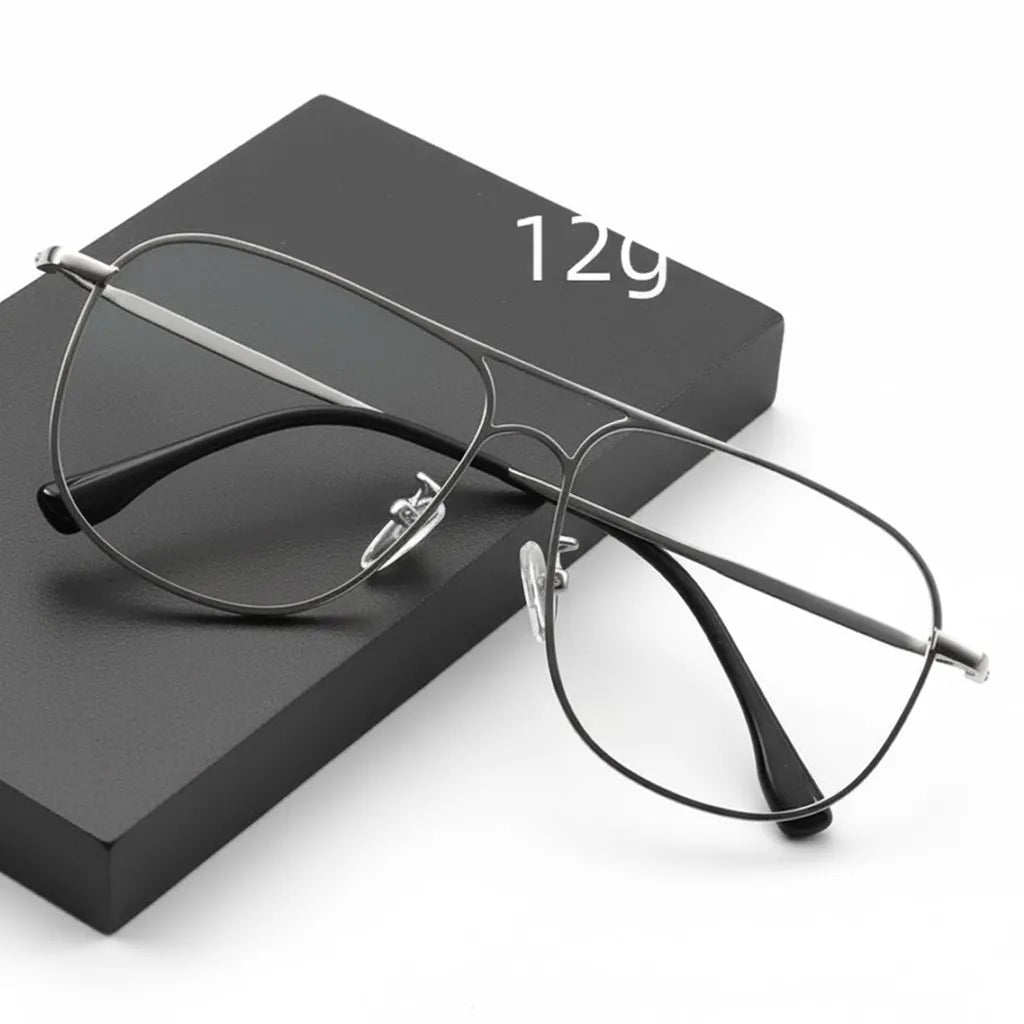 Ultra-Light Titanium Double-Beam Optical Glasses Frame with Anti-Blue Light