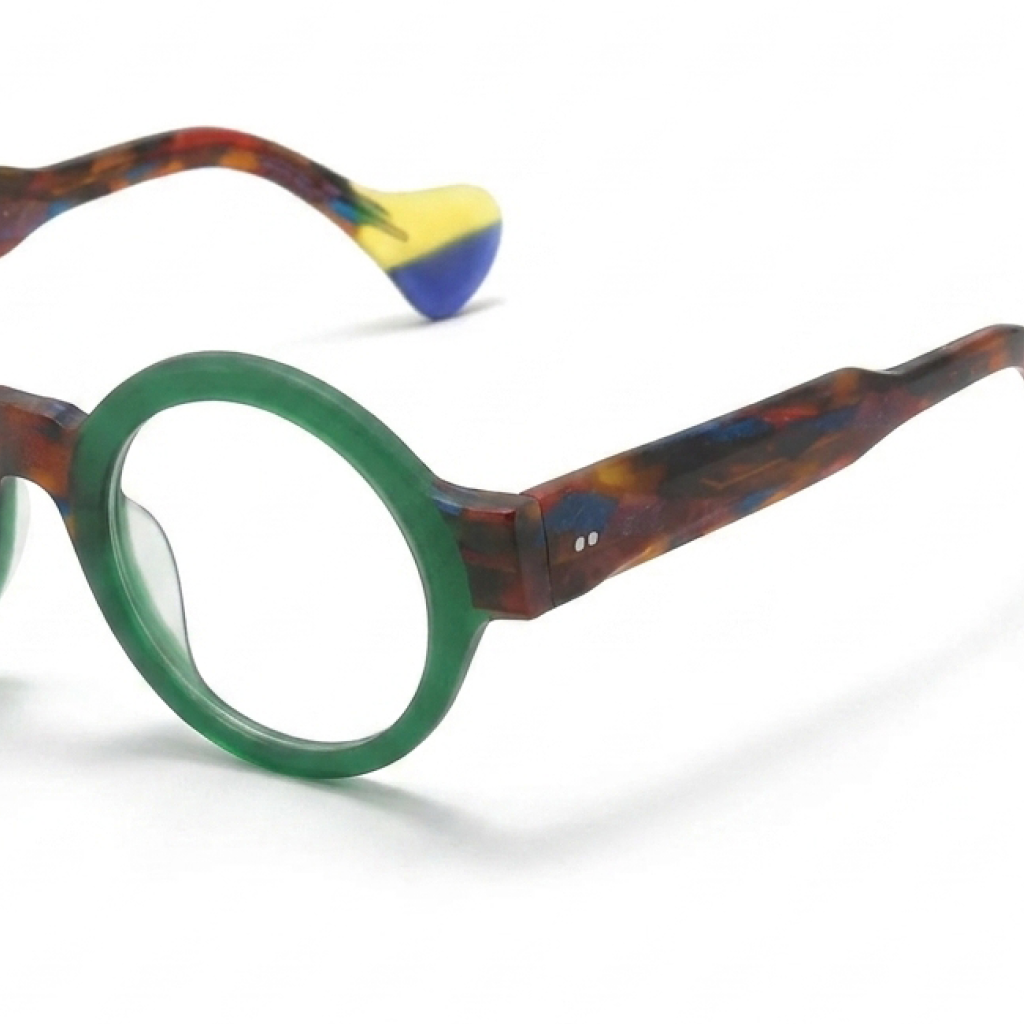 Acetate Round Optical Frames – Unisex Frosted Eyeglasses