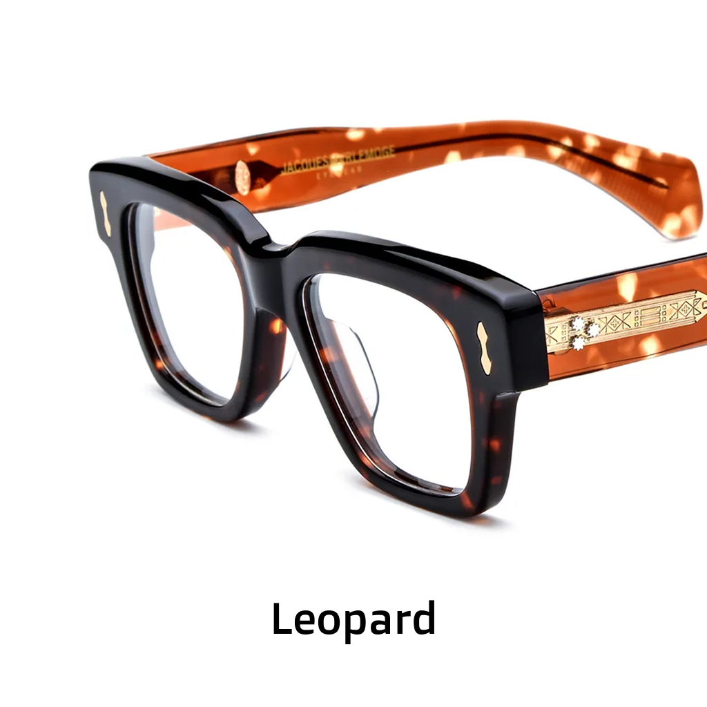 Optischer Brillenrahmen aus quadratischem Acetat im Retro-Stil
