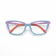 Titanium Cat-Eye Optical Frames – Dual-Tone Unisex Prescription Eyeglasses