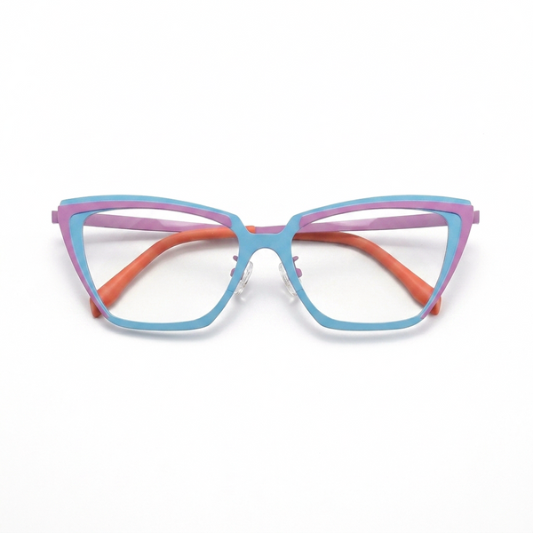 Titanium Cat-Eye Optical Frames – Dual-Tone Unisex Prescription Eyeglasses