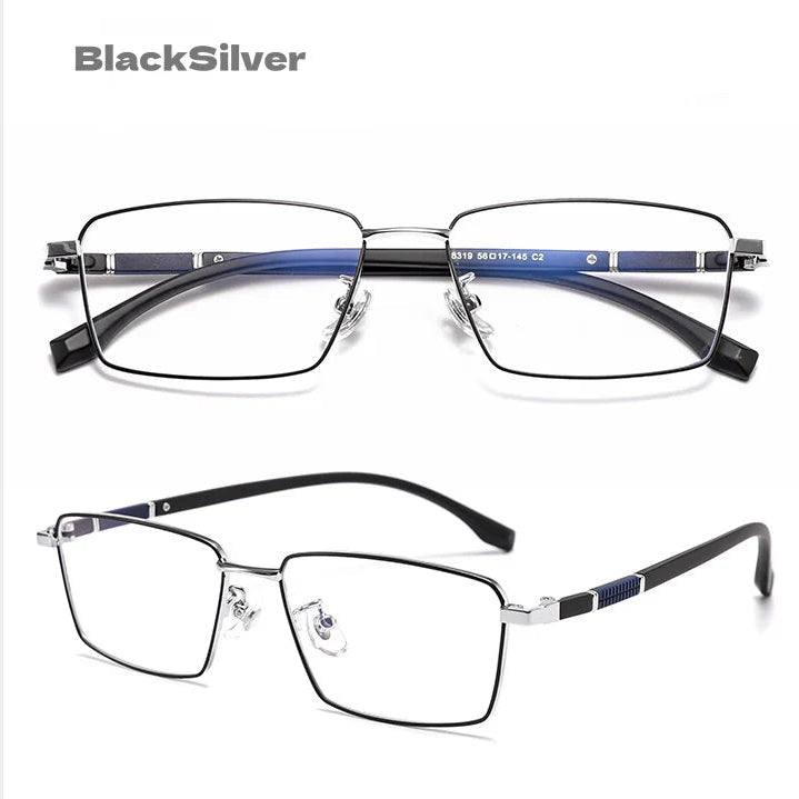 Professional Men's Optical Frame blacksilver