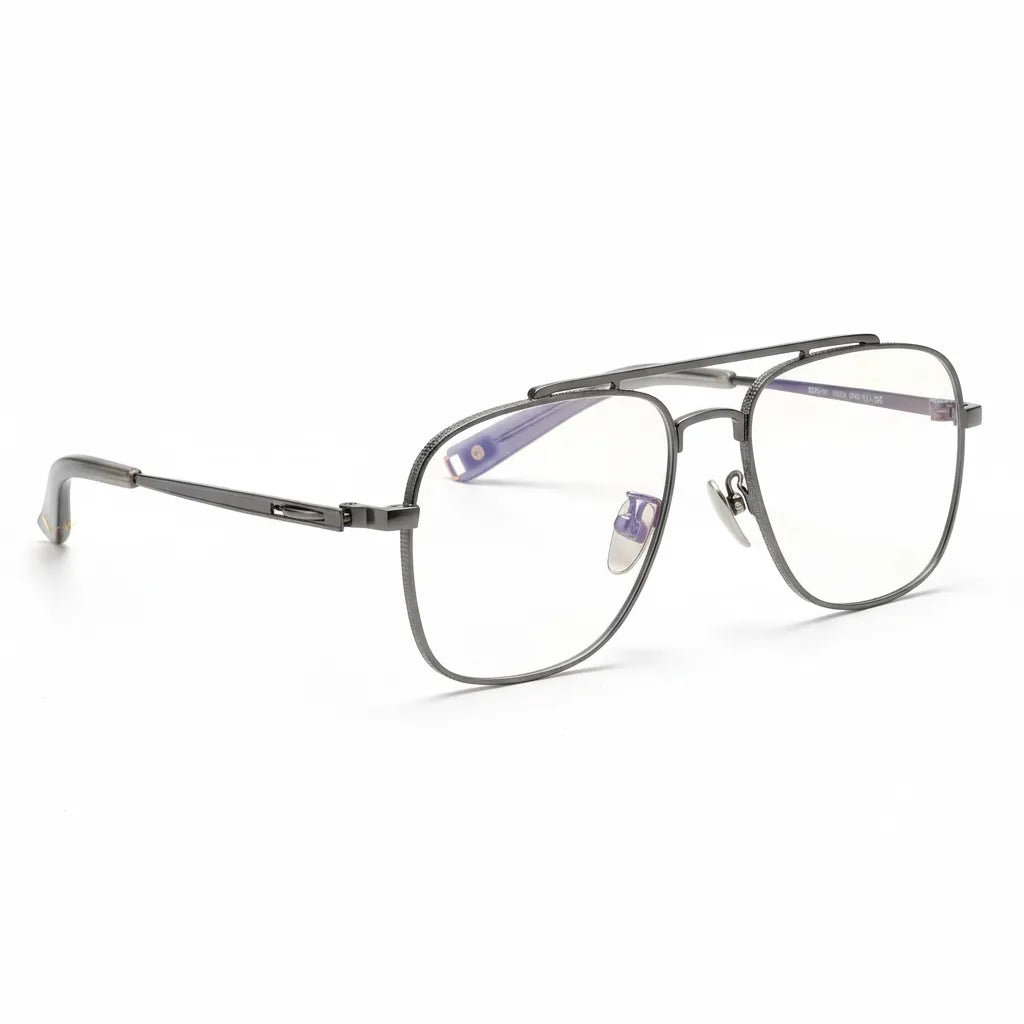 Titanium Double Beam Optical Glasses Frame - Retro Prescription Eyewear