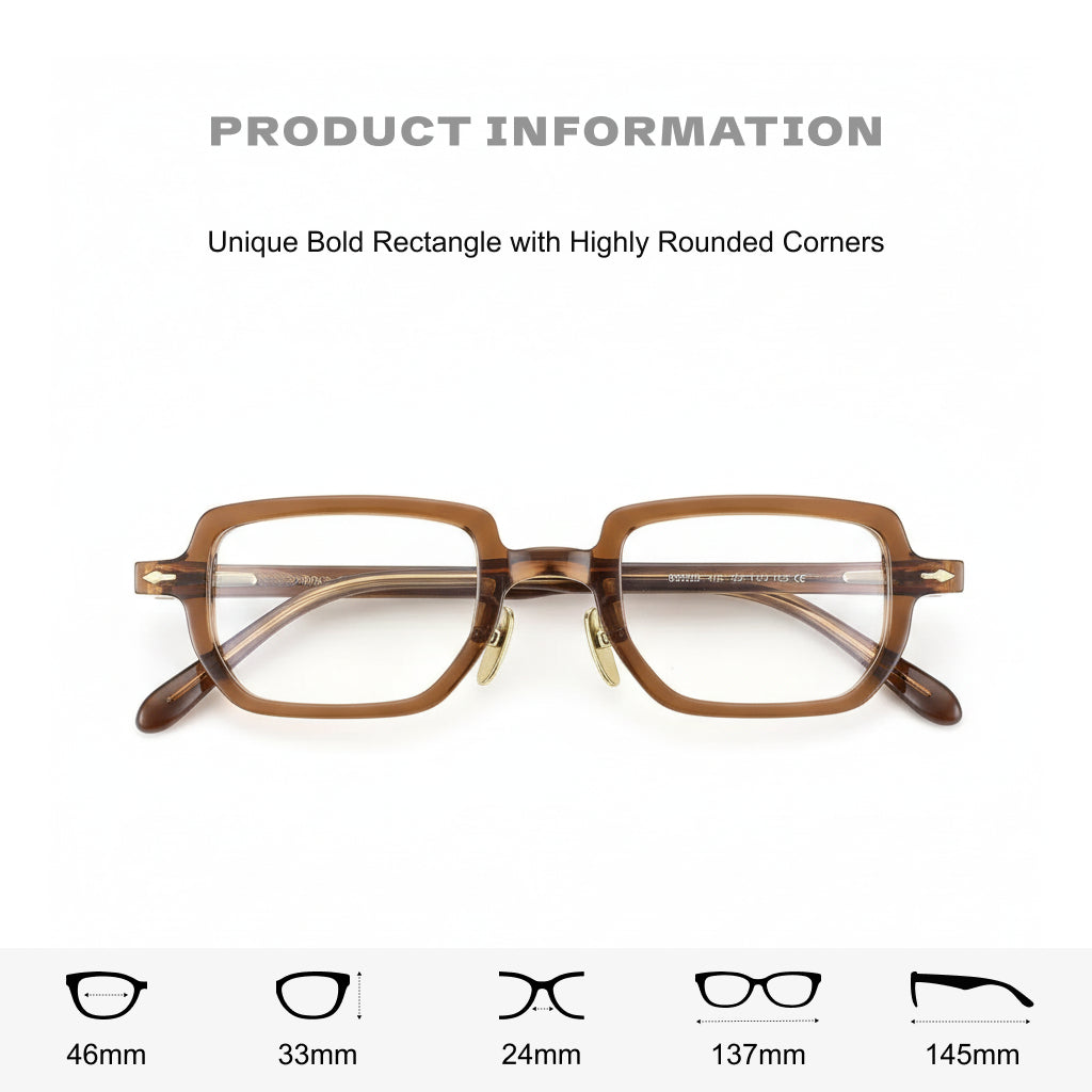 Retro Square Optical Eyeglass Frame - Unisex Prescription Glasses