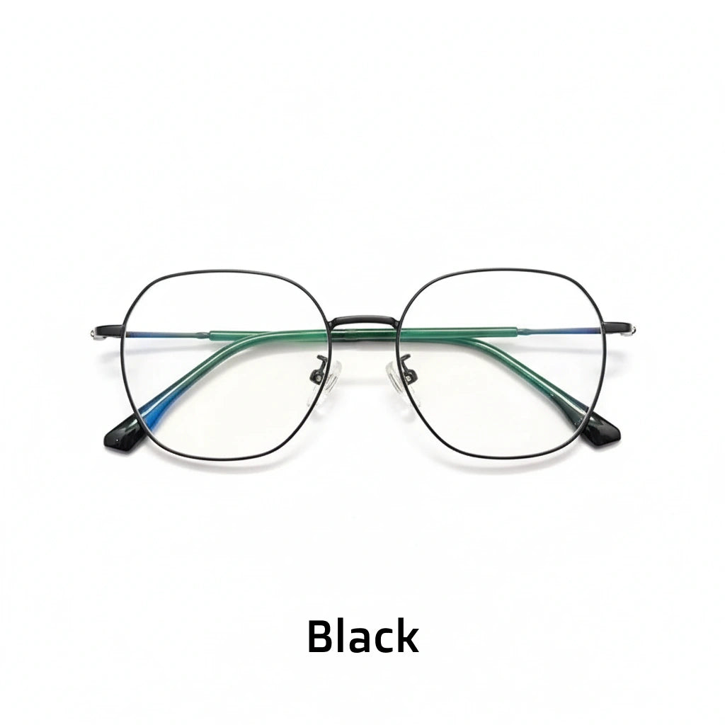 Montatura per occhiali in metallo quadrata retrò ultra leggera - Anti luce blu
