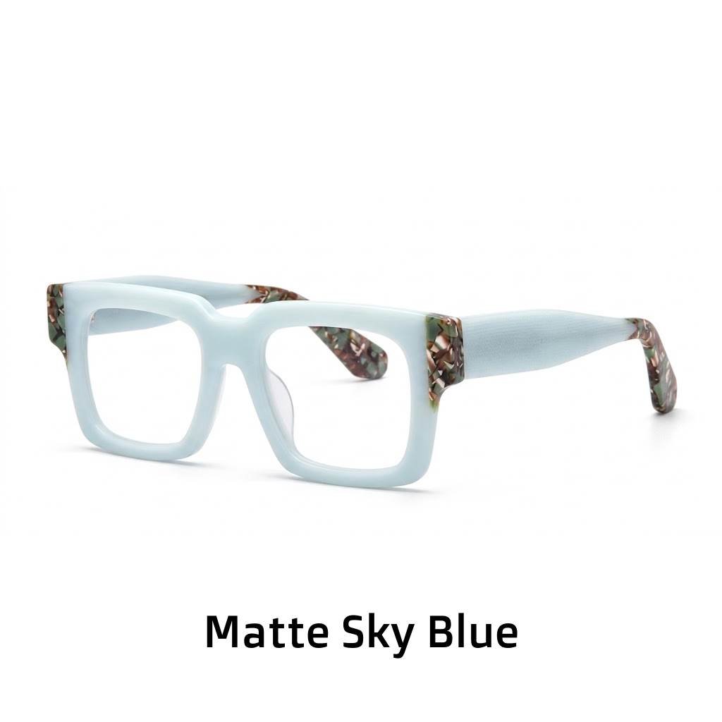 Quadratische optische Brillengestelle aus Acetat – Dicker, breiter Rand, Unisex