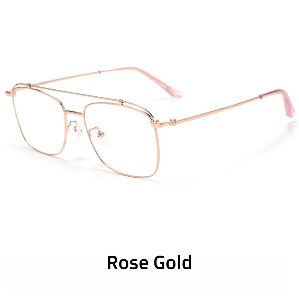 Titanium Square Glasses Frame - Anti Blue Light Optical Prescription