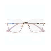 Retro Half-Frame Anti-Blue Light Eyeglasses