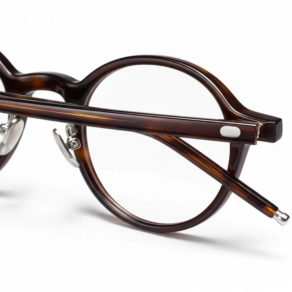 Anti-Blue Light Round Eyeglasses Frame - Handmade Optical Prescription